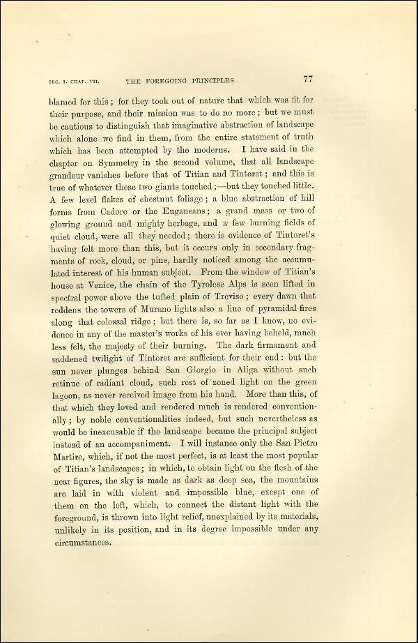 'Modern Painters' Volume I (1873 edition): Part II: Section I: Chapter VII: Page 77