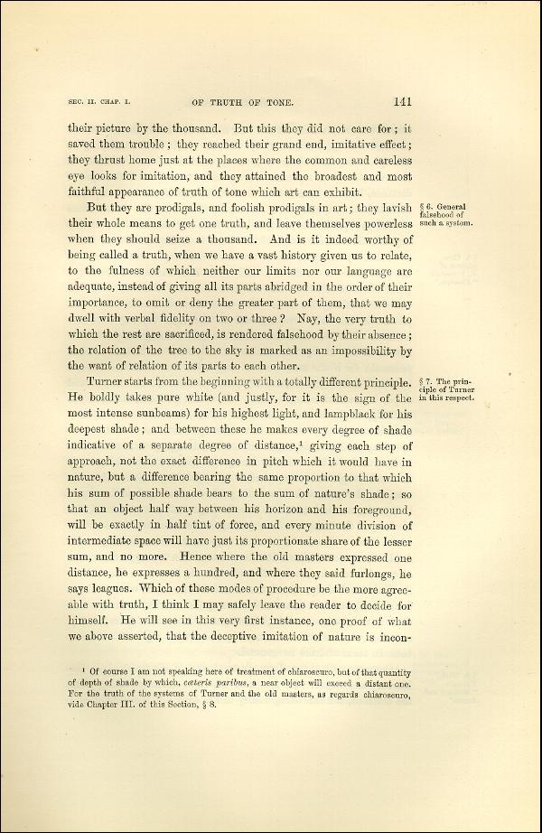 'Modern Painters' Volume I (1873 edition): Part II: Section II: Chapter I: Page 141