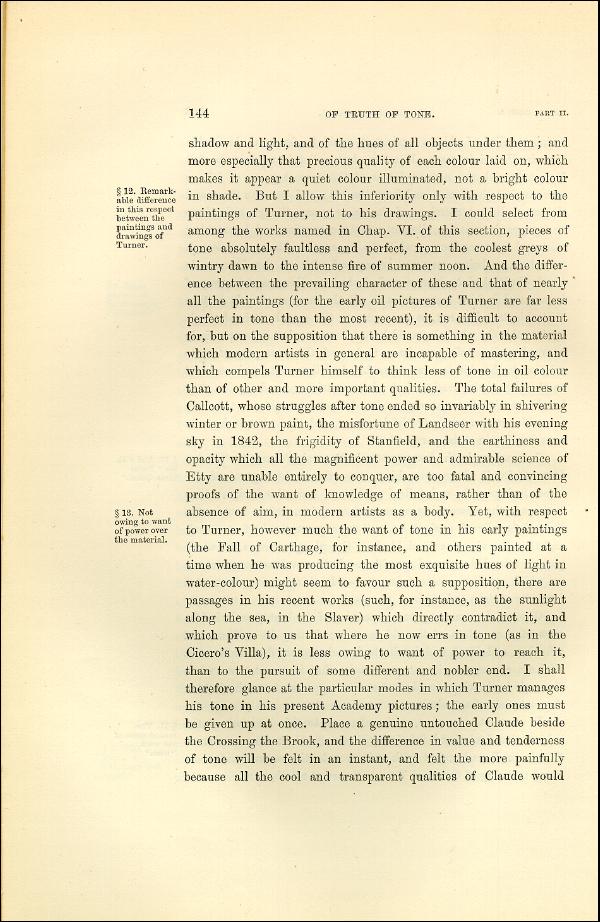 'Modern Painters' Volume I (1873 edition): Part II: Section II: Chapter I: Page 144