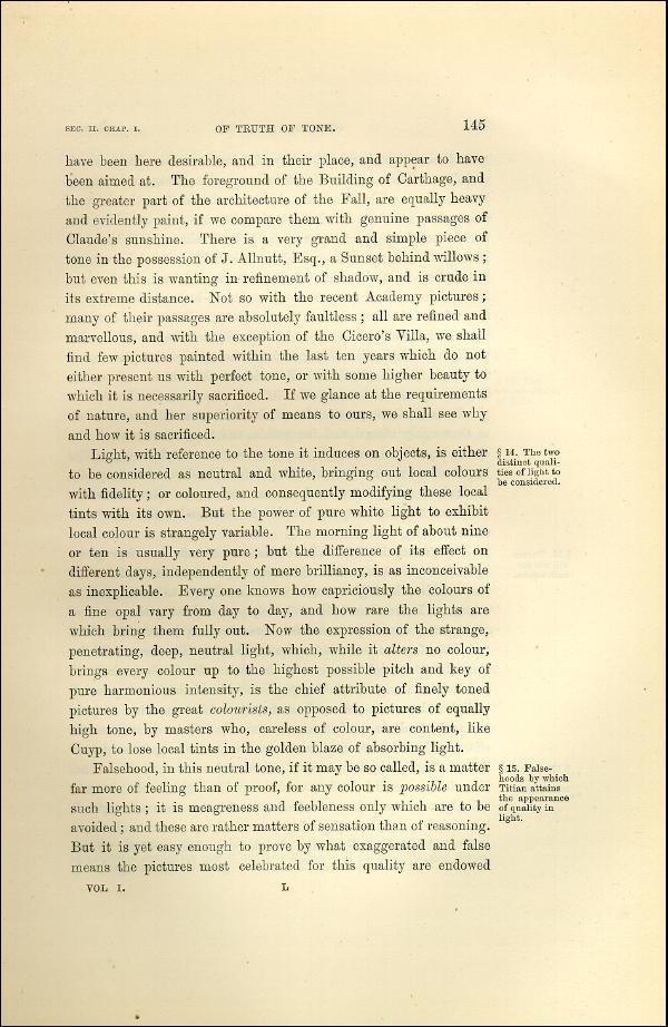 'Modern Painters' Volume I (1873 edition): Part II: Section II: Chapter I: Page 145