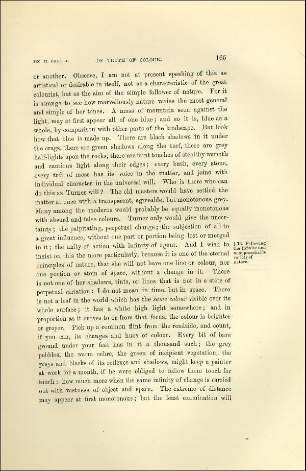 'Modern Painters' Volume I (1873 edition): Part II: Section II: Chapter II: Page 165