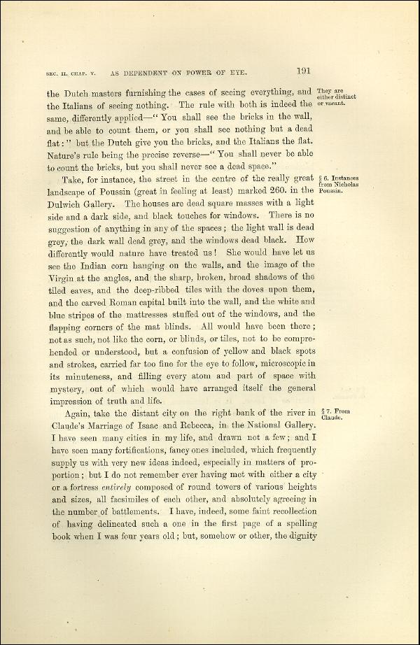 'Modern Painters' Volume I (1873 edition): Part II: Section II: Chapter V: Page 191
