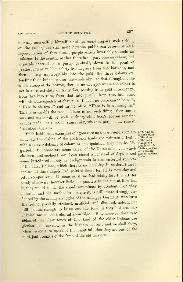 'Modern Painters' Volume I (1873 edition): Part II: Section III: Chapter I: Page 207