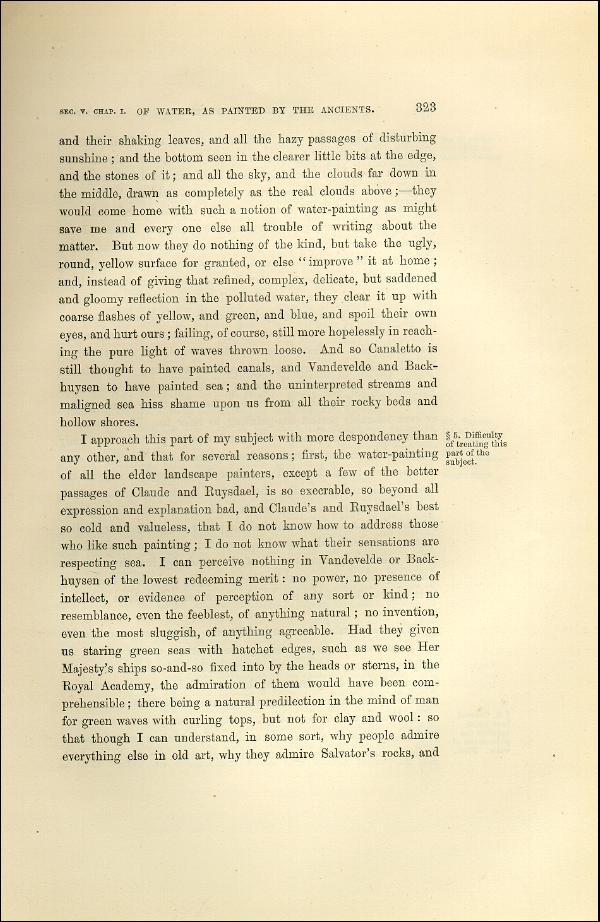 'Modern Painters' Volume I (1873 edition): Part II: Section V: Chapter I: Page 323