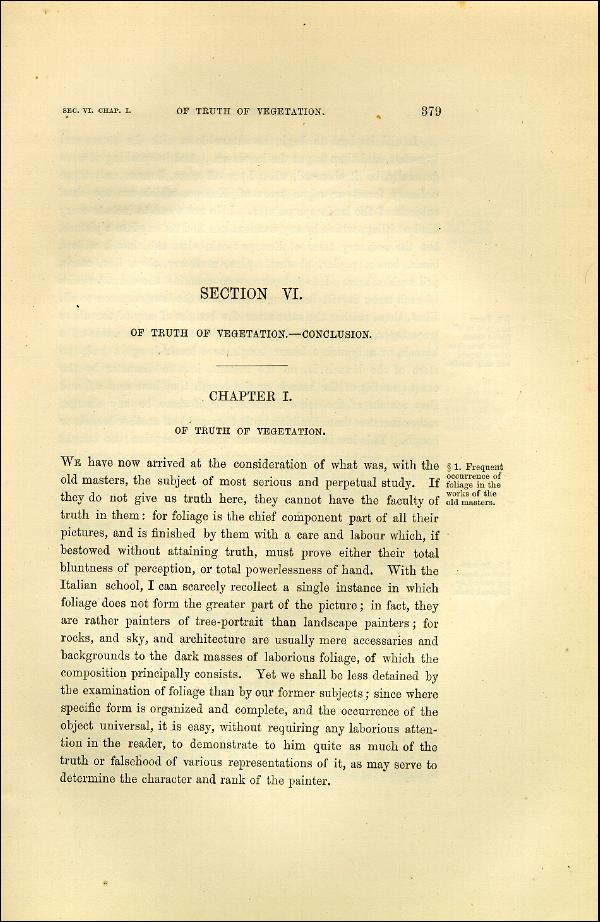 'Modern Painters' Volume I (1873 edition): Part II: Section VI: Chapter I: Page 379