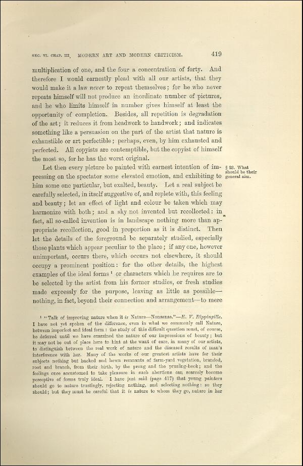'Modern Painters' Volume I (1873 edition): Part II: Section VI: Chapter III: Page 419