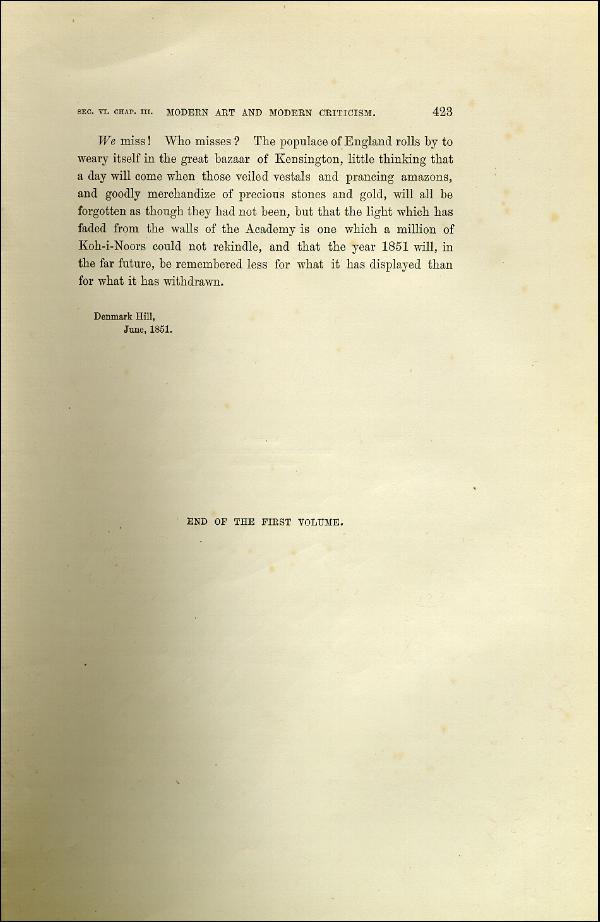 'Modern Painters' Volume I (1873 edition): Part II: Section VI: Chapter III: Page 423