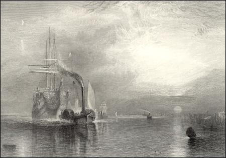 The Fighting 'T�m�raire' tugged to her Last Berth to be broken up