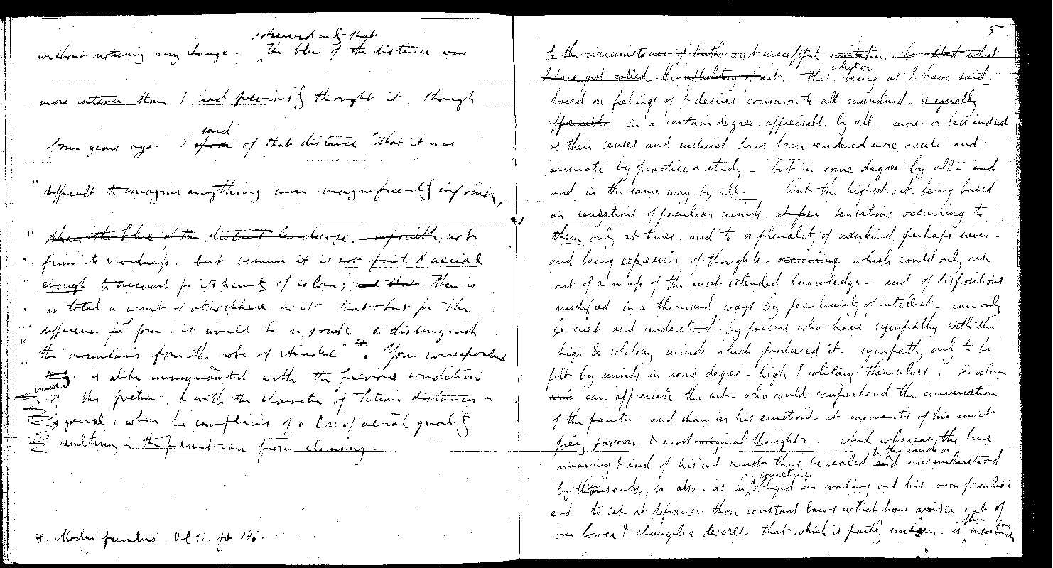 MSS of 'Modern Painters' I MA2389 folio27v-28r