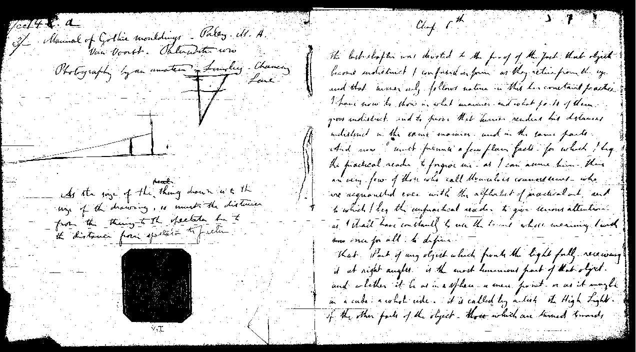 MSS of 'Modern Painters' I MA393 folio0v-1r