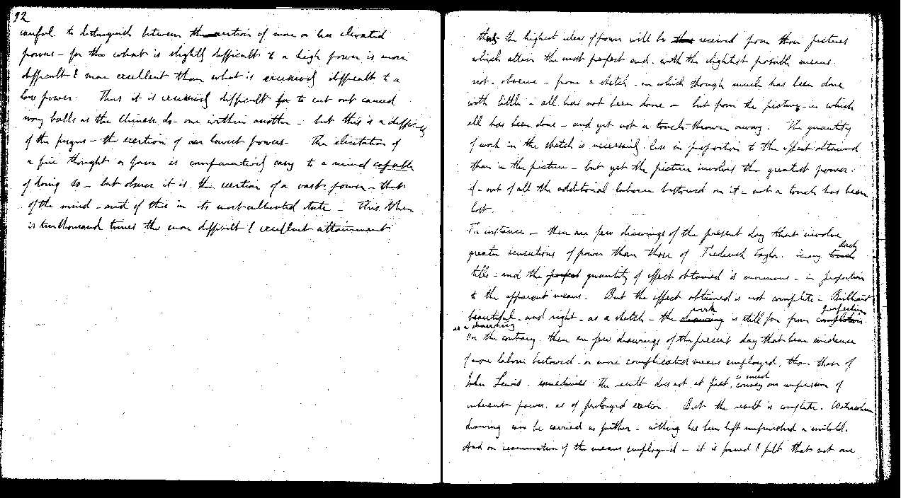 MSS of 'Modern Painters' I MA393 folio46v-47r