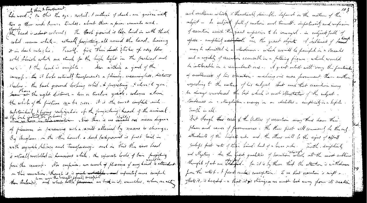 MSS of 'Modern Painters' I MA393 folio51v-52r