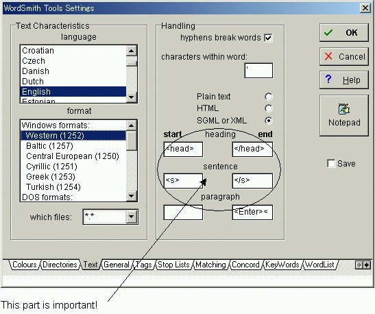 How to make WordSmith recognise the header