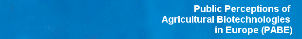 Heading: Public Perceptions of Agricultural Biotechnologies in Europe (PABE)