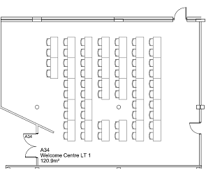 Floor plan of Welcome Centre LT1 A34