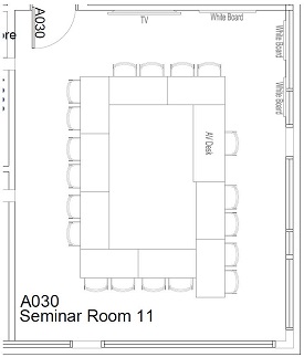 Floor plan of Bowland North Seminar Room 11
