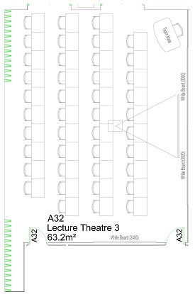 Floor plan of George Fox Lecture Theatre 3