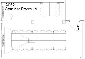 Floor plan of Bowland North Seminar Room 19