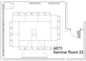 Floor plan of Bowland North Seminar Room 22