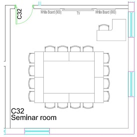 Floor plan of Fylde C32 Seminar Room 