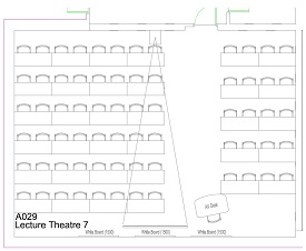 Floor plan of Management School Lecture Theatre 7