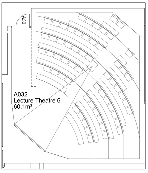 Floor plan of Management School Lecture Theatre 6
