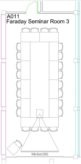 Floor plan of Faraday Seminar Room 3