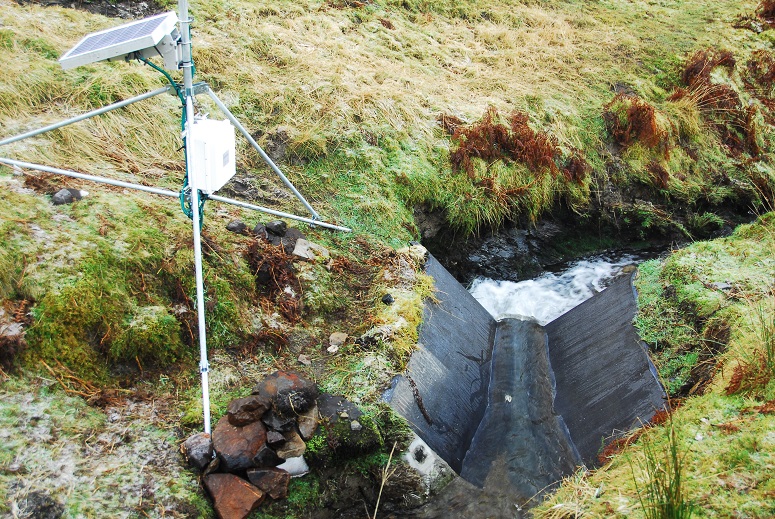 Lancaster flume for gauging streamflow in the LI7 (Nant Rhesfa) basin © NA Chappell
