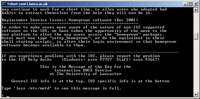 [[Screenshot] Connected to unix.]