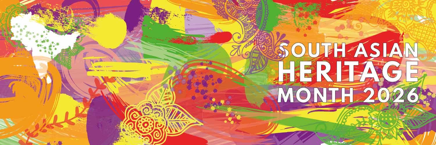 Colourful banner with the words East and South East Asian Heritage Month
