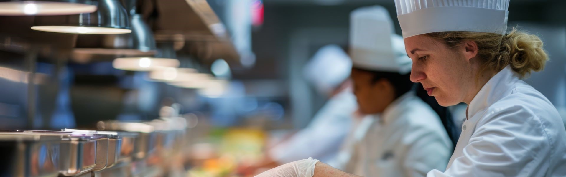 Woman working as a chef in a kitchen