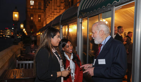 Parliamentary event - Sir Chris Bonington and Lancaster University students at the House of Commons