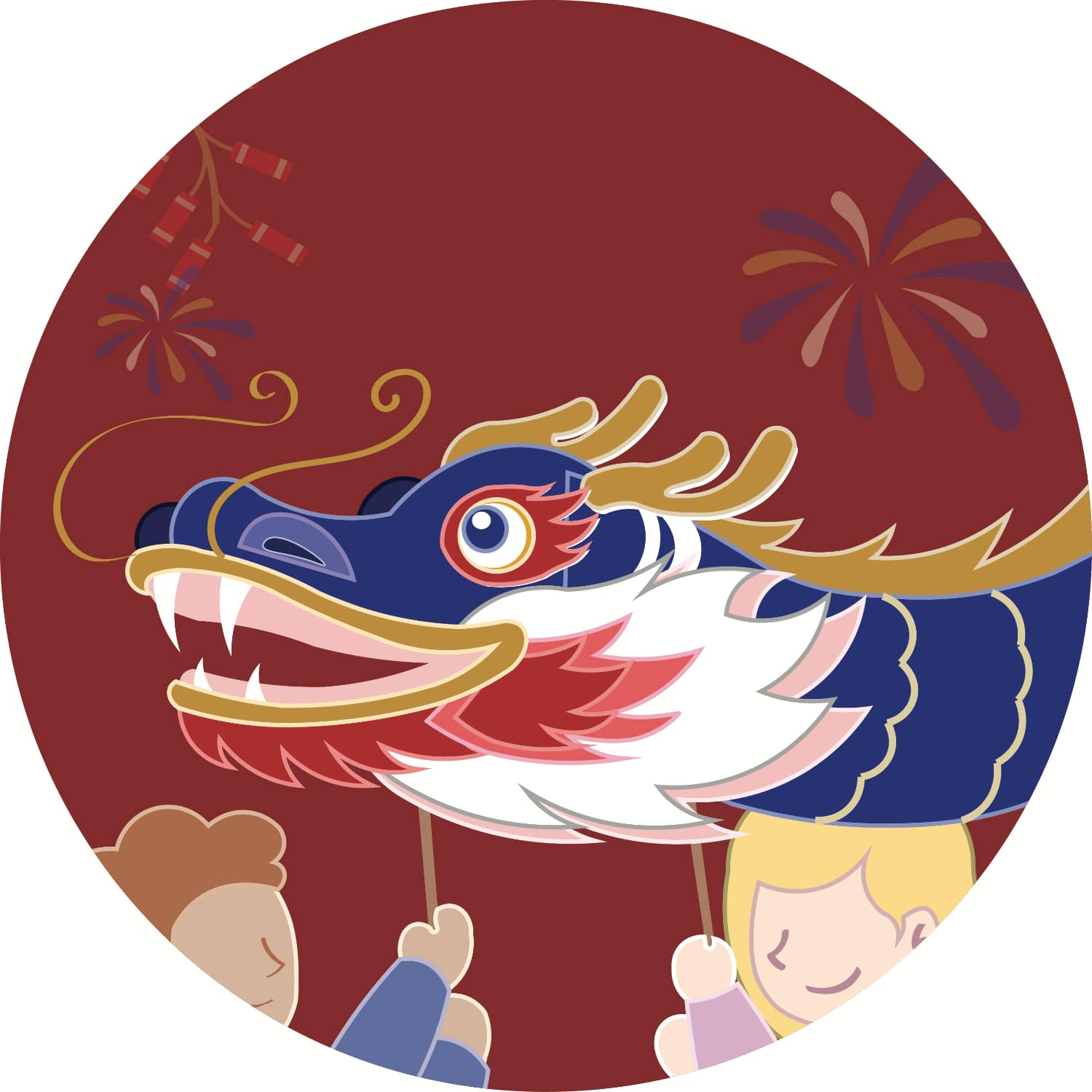 Circular image of the dragon's face from the main illustration.