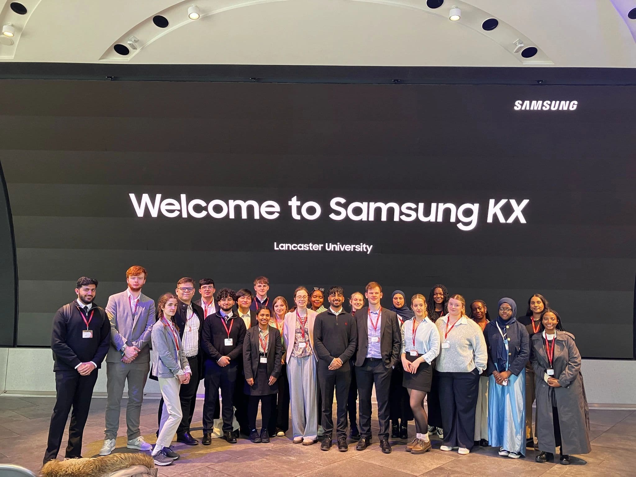 A group of students at the Samsung offices during a Capital Connections visit to London.