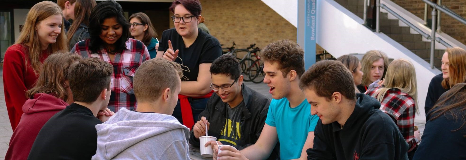 Bowland students in the quad