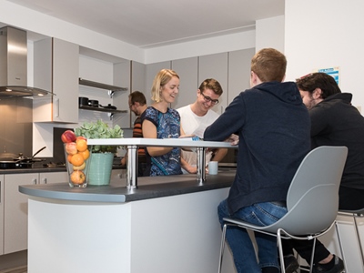 Students in Cartmel kitchen