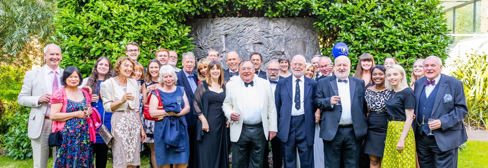 Alumni gathered outside at County College 50th anniversary