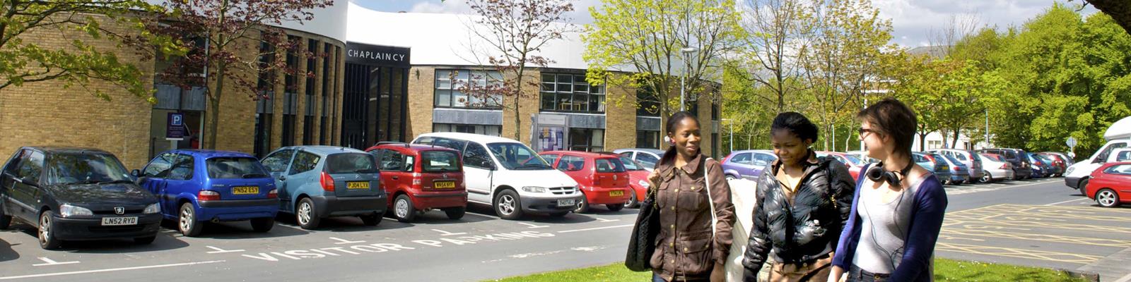 Students walking past Chaplaincy Centre