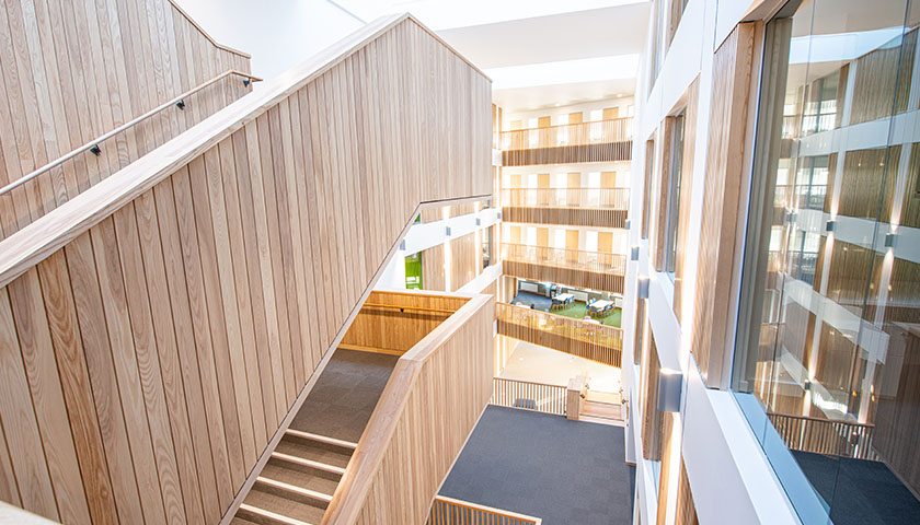 The stairwell in Lancaster Uni Management School West Pavilion