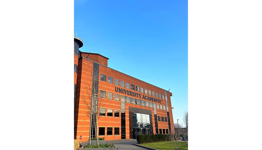 University academy UA92 building in Old Trafford, Greater Manchester