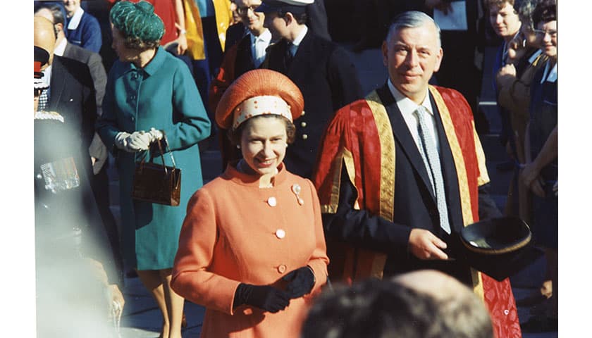 HM Elizabeth II visiting Lancaster in 1969