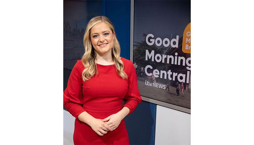 Lois Swinnerton presenting on ITV news
