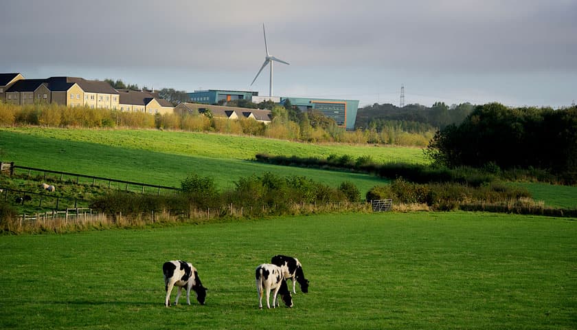 Lancaster wind turbine in the distance