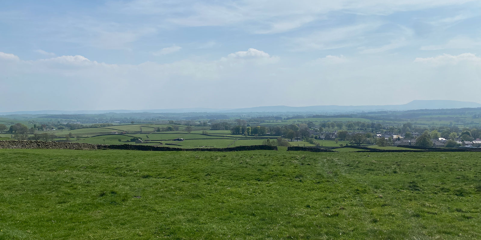 A scenic view of the Yorkshire Dales from the Bentham Line.