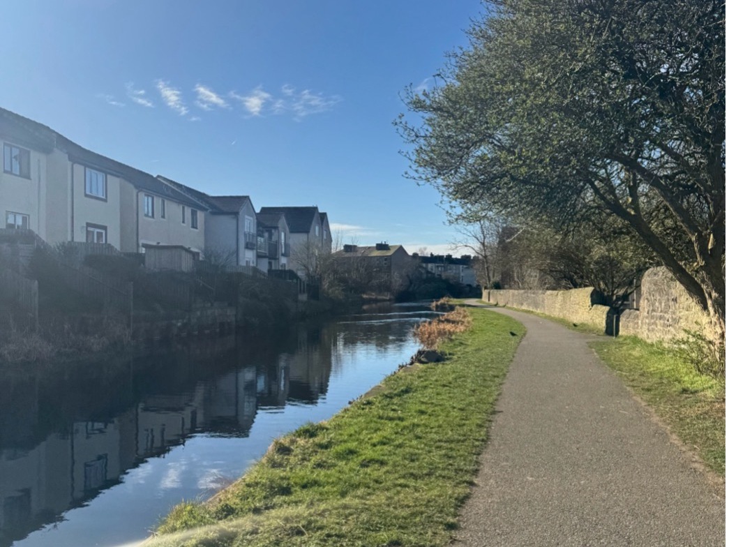 Lancaster canal on a sunny day.