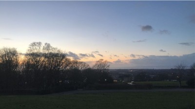 Sunset over Morecambe Bay, taken from campus