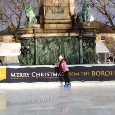 Ice skating on Dalton Square, Lancaster