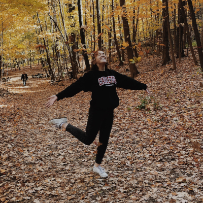 Digital content ambassador Sonia amongst trees in Canada