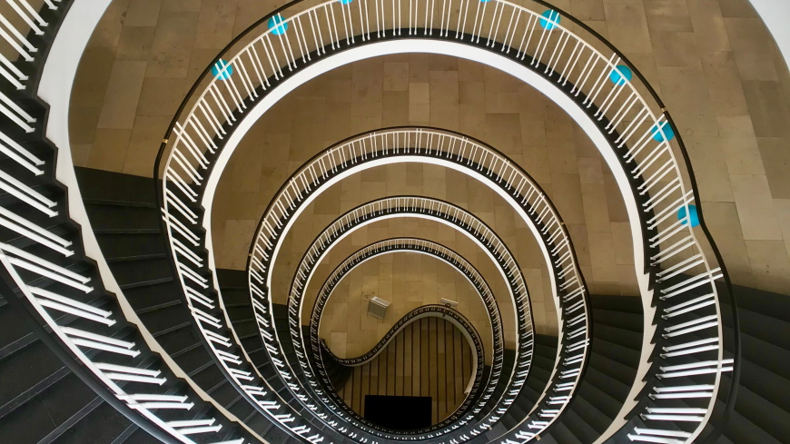 Spiral staircase inside a building