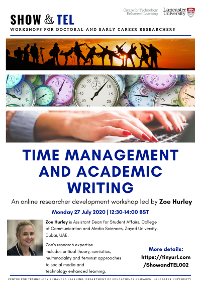 Event poster for Show and TEL event with Dr Zoe Hurley